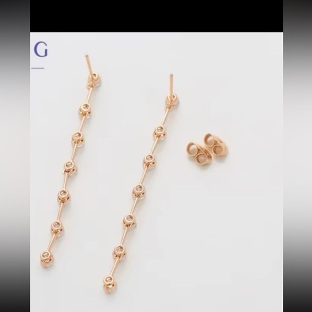 Rosegold Plated Swarovski Elements Dangle Earrings - image 3